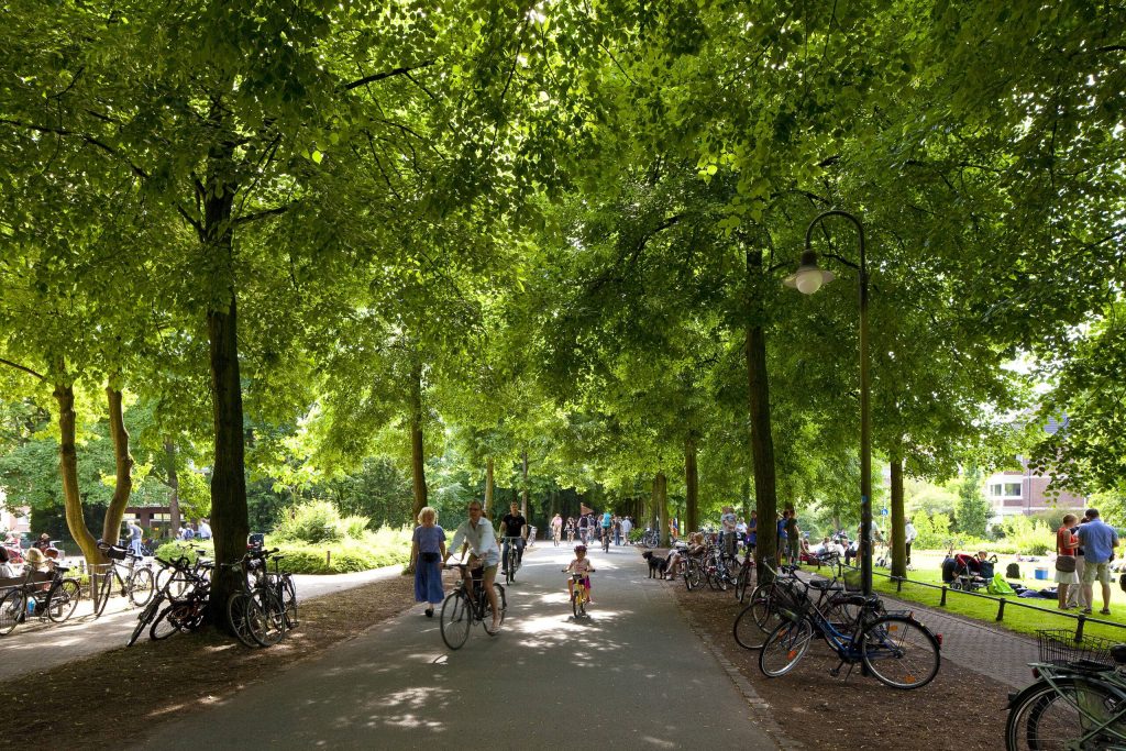 Die Promenade in Münster, ein grüner Rundweg um die Altstadt